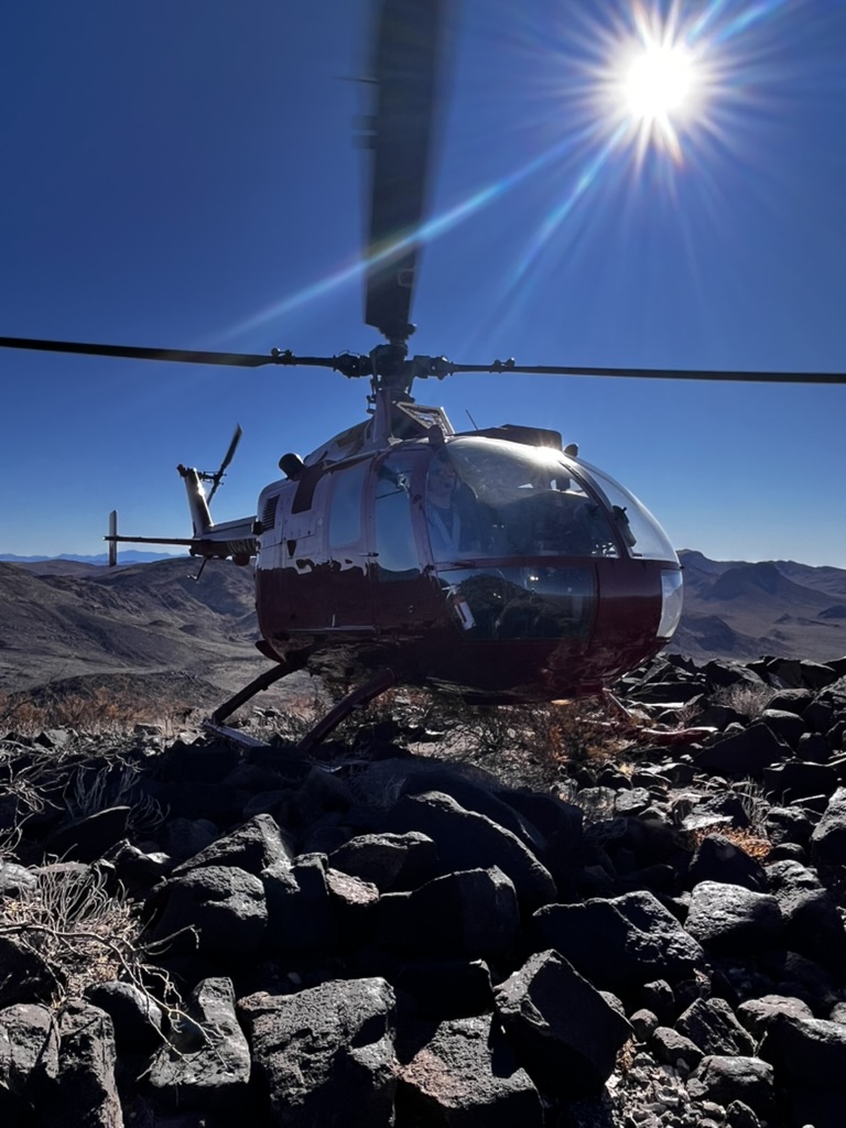 BO105 on rocky terrain