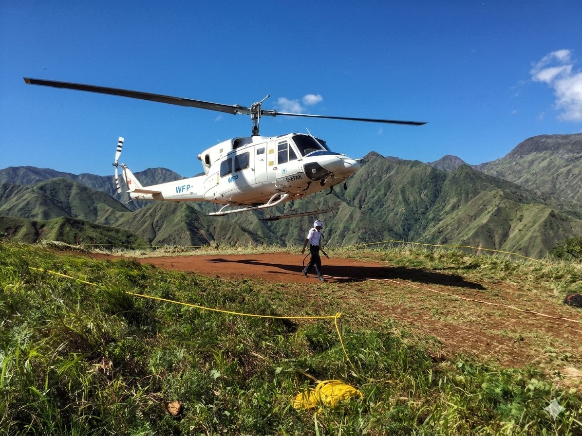 WFP Bell 212 — international mission